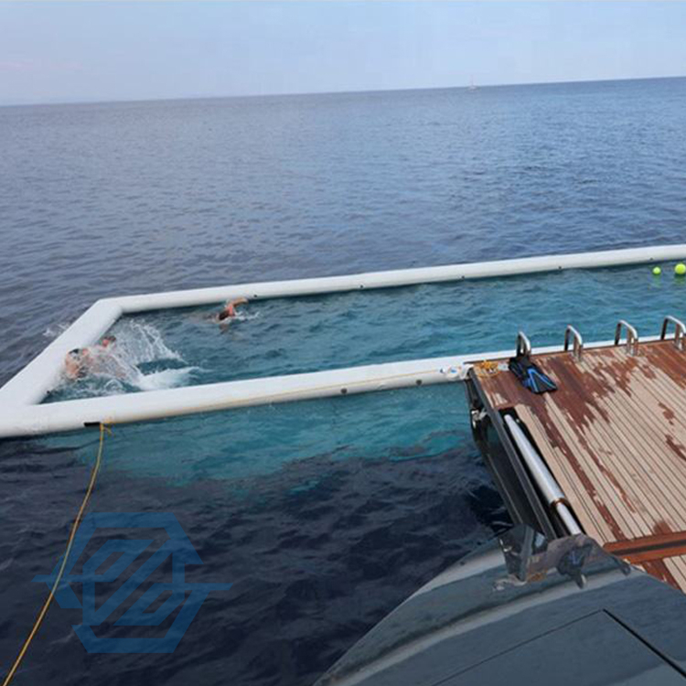 DWF Double Wall Fabric Yacht Pool Float Ocean Inflatable Sea Swimming Pool with Net