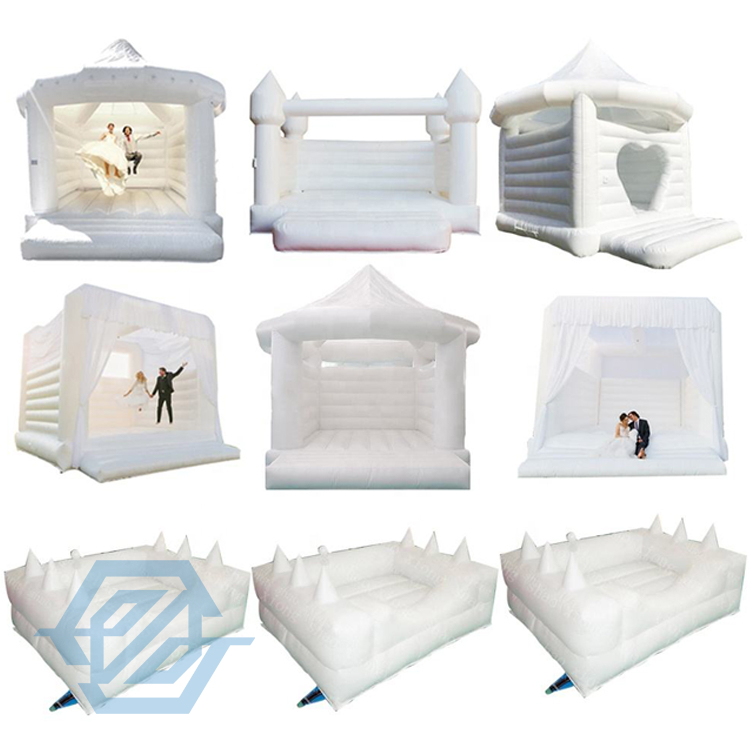 White Inflatable Bouncy Bounce House Jumping Castle for Wedding