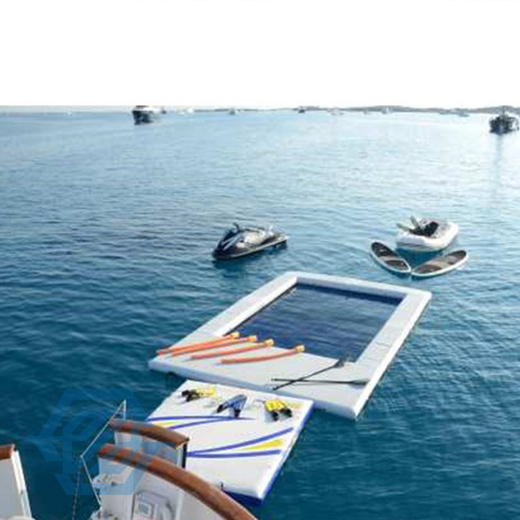 DWF Double Wall Fabric Yacht Pool Float Ocean Inflatable Sea Swimming Pool with Net