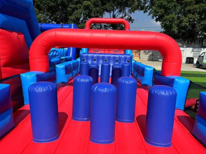 inflatable obstacle course with slide