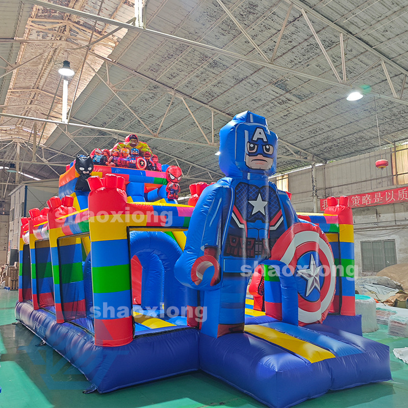 Inflatable LEGO Marvel Theme Bounce House with Slide