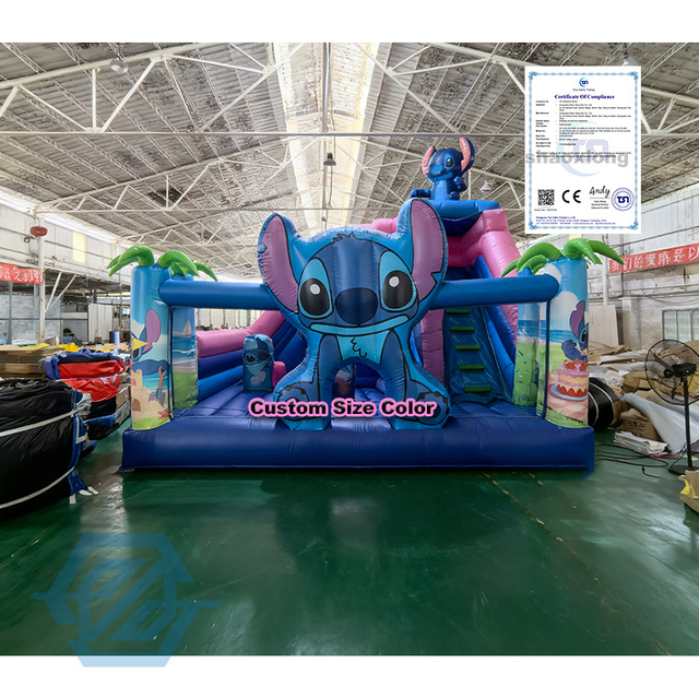Commercial Inflatable Stitch Theme Bounce House with Slide