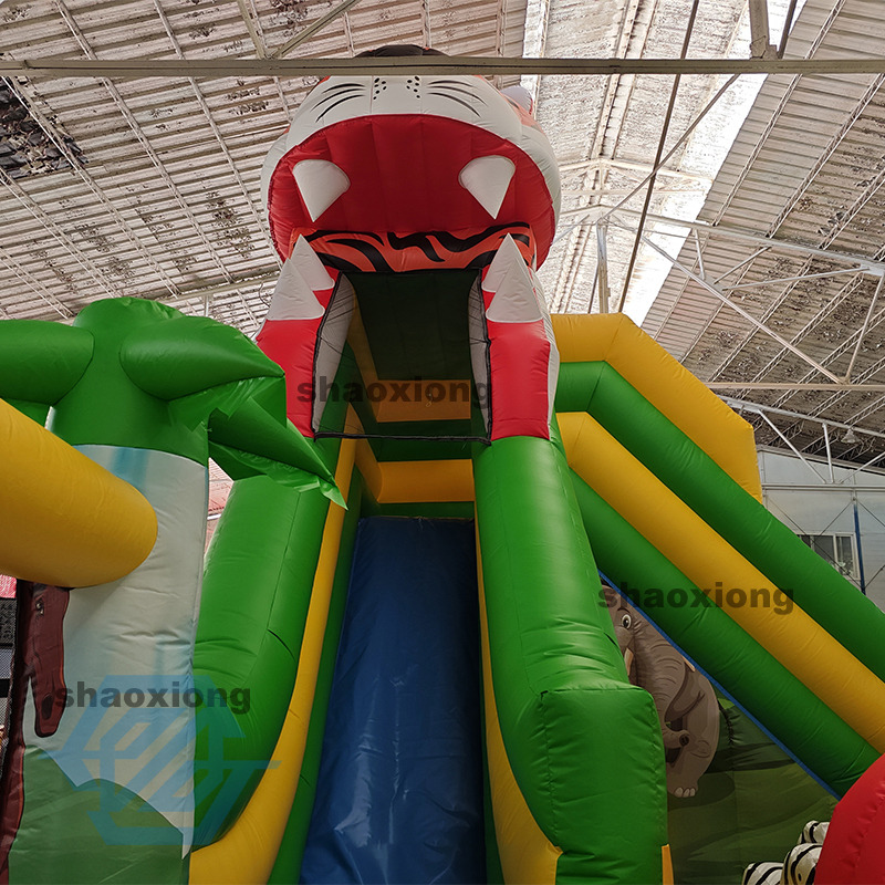 Large Inflatable Safari Animal Theme Bounce House with Slide