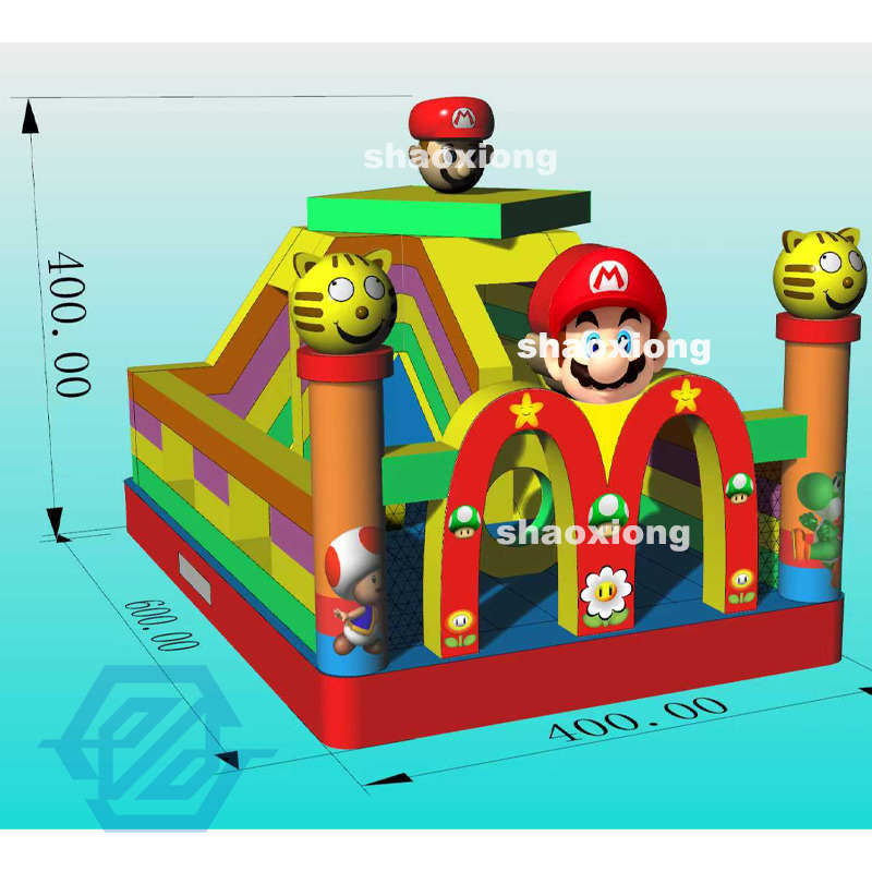 Inflatable Mario Bounce House with Slide Combo