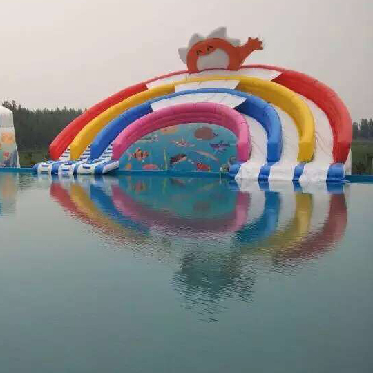 rainbow inflatable slide