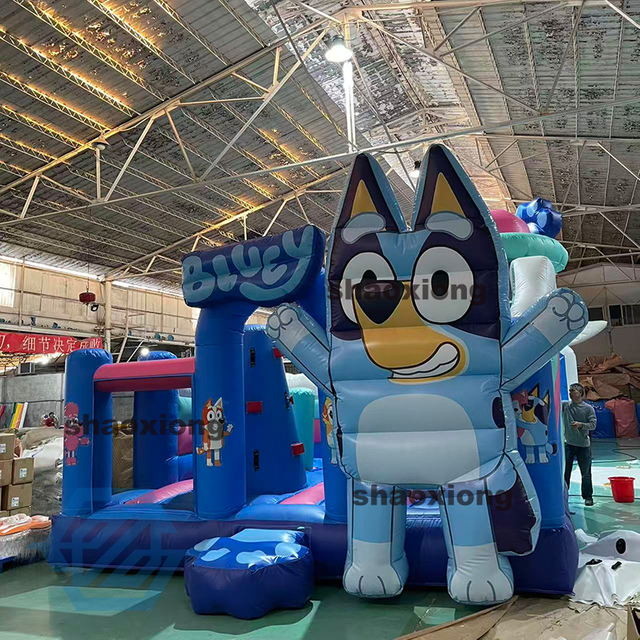 Inflatable Bluey Theme Bounce House with Slide
