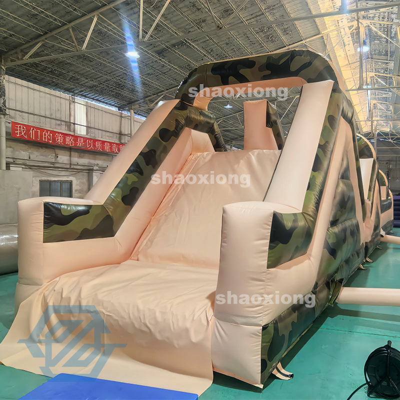 Commercial Outdoor Inflatable Camouflage Sport Games Obstacle Course