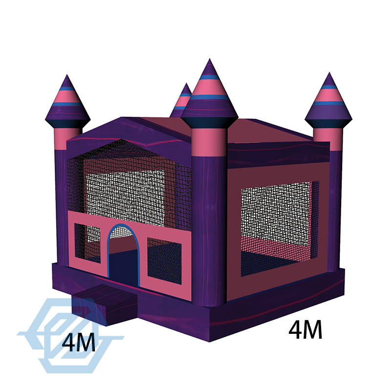 4x4M PVC Inflatable Pink Bouncy Castle for Toddlers