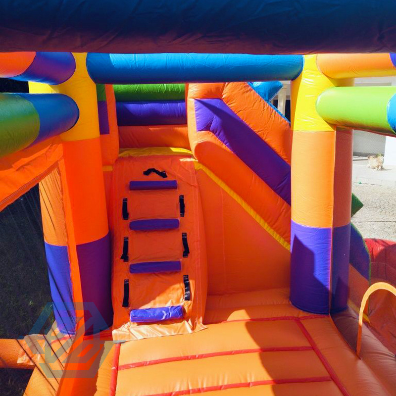 Outdoor Kids Inflatable Block Bounce House Double Slides Combo