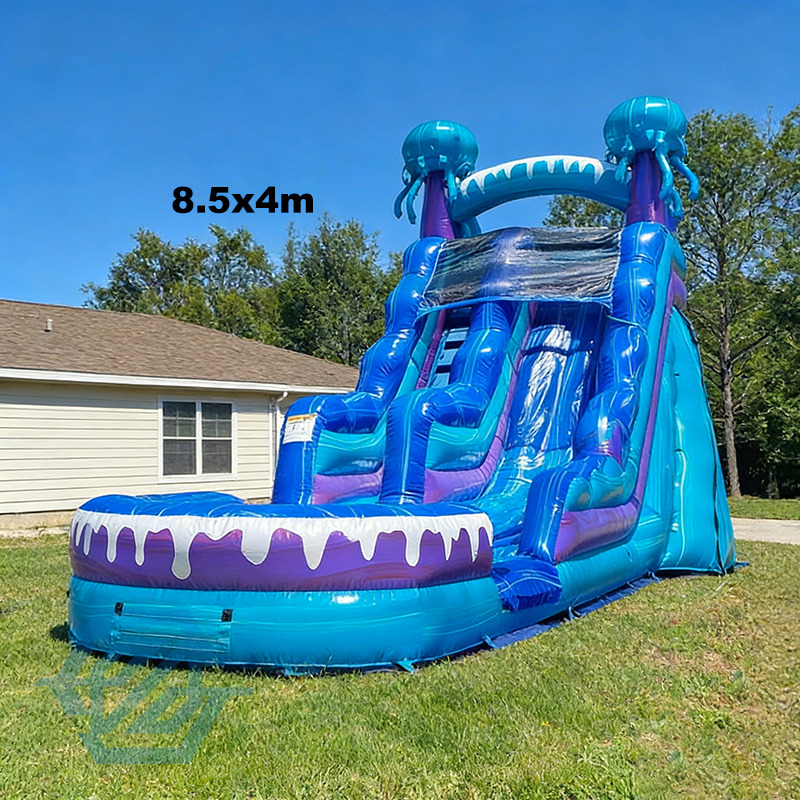  Inflatable Jellyfish Theme Large Waterslides Detachable Pool
