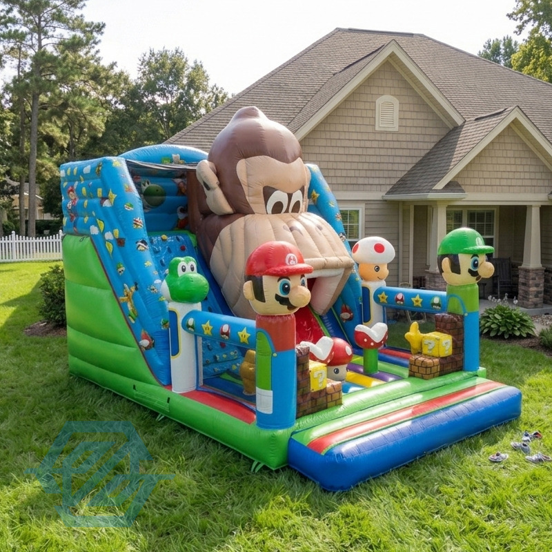 Outdoor Cartoon Mario Theme Inflatable Slide for Sale