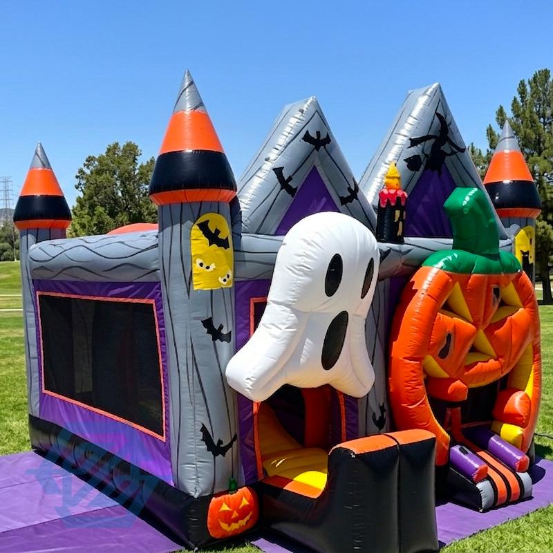 Inflatable Halloween Bounce House with Slides Combo with Blower