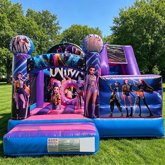 nflatable K-PoP Demon Bounce House Slide Combo with Blower