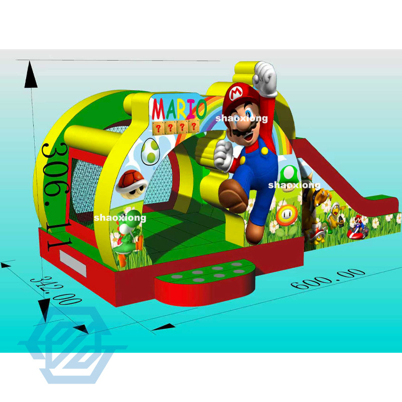 6x3.4x3M Inflatable Mario Bounce House with Slide Combo
