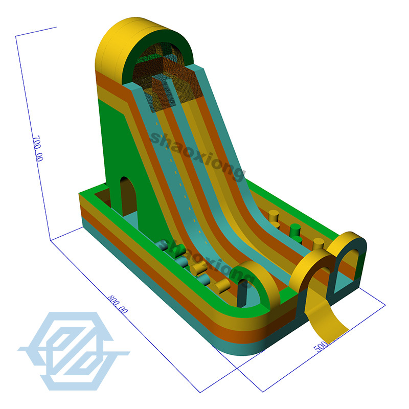 Inflatable Bounce House Obstacle Course Slide Combo with Blower