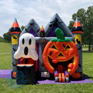Inflatable Halloween Bounce House with Slides Combo with Blower