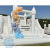 16.5x16.5ft Double Slides White Bounce House With Ball Pit