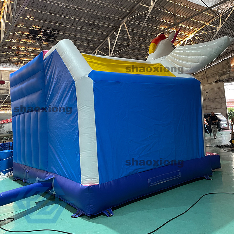 Inflatable Rainbow Horse Theme Bounce House with Slide