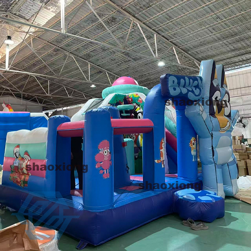 Inflatable Bluey Theme Bounce House with Slide