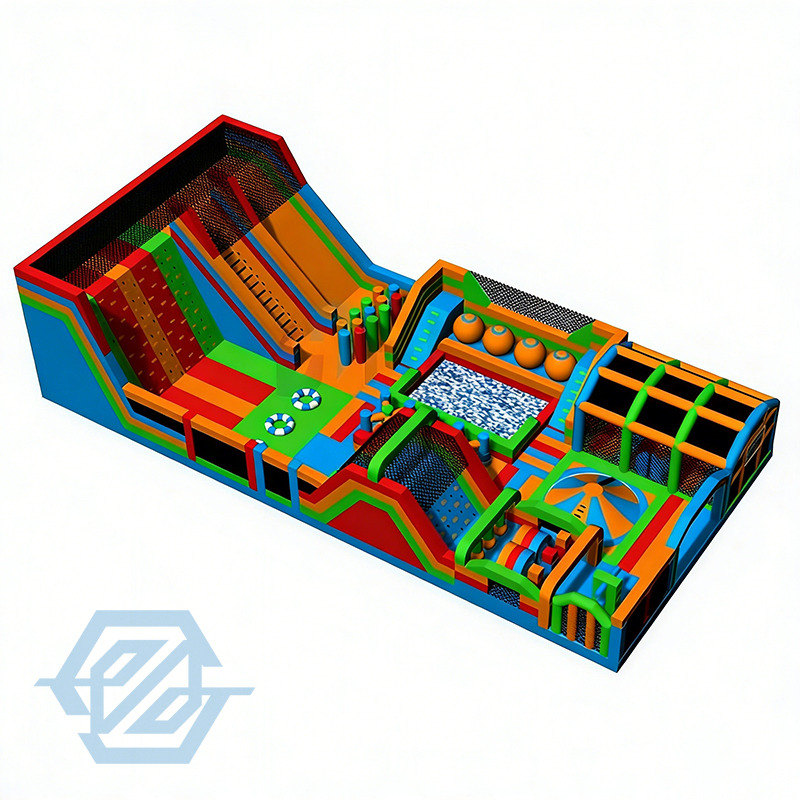  Inflatable Park Playground with Obstacles Slide for Sale