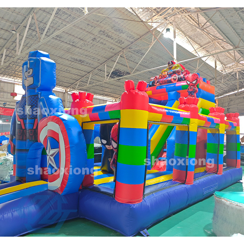 Inflatable LEGO Marvel Theme Bounce House with Slide