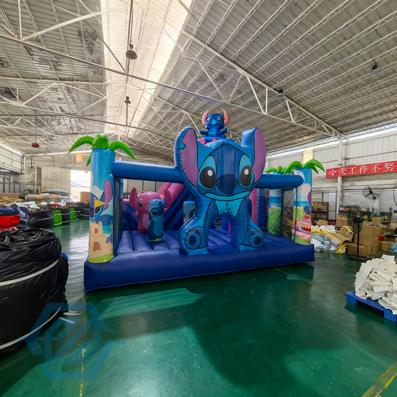 Commercial Inflatable Stitch Theme Bounce House with Slide