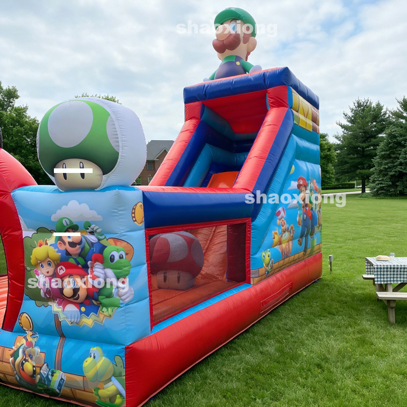 Inflatable Cartoon Theme Bounce House with Slide