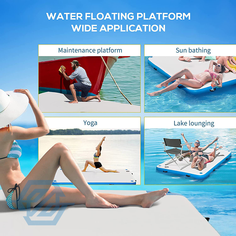 Inflatable Water Platform Floating Island Mats for Yoga Fishing
