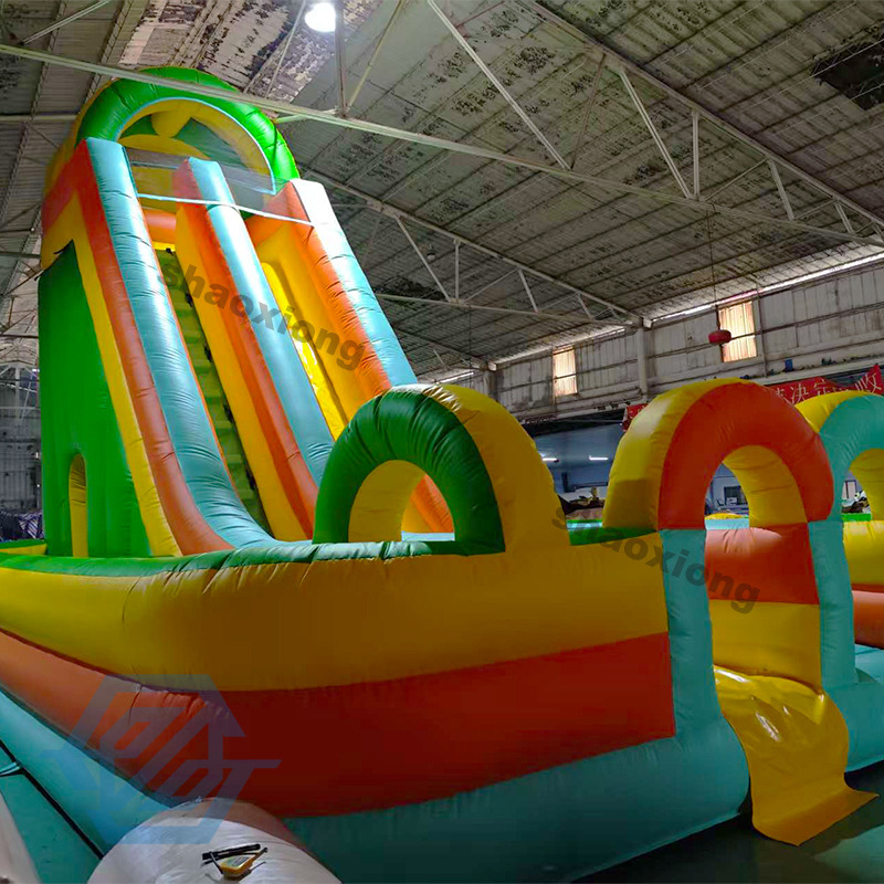 Inflatable Bounce House Obstacle Course Slide Combo with Blower