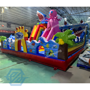  Inflatable Ocean theme Park Playground with Climbing Slide
