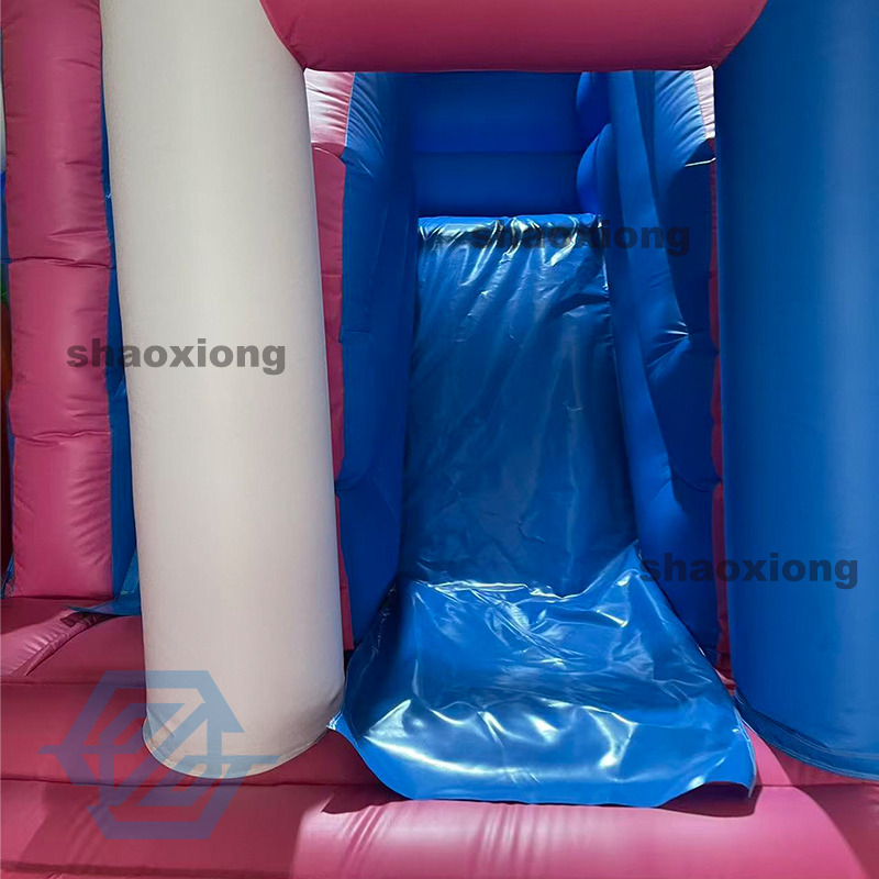 Inflatable Rainbow Horse Theme Bounce House with Slide