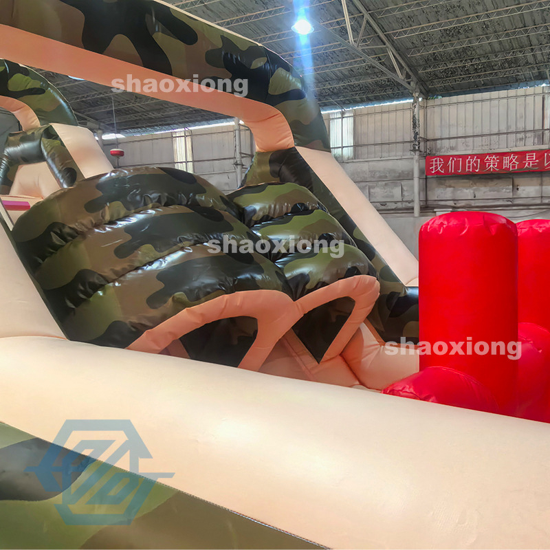 Commercial Outdoor Inflatable Camouflage Sport Games Obstacle Course
