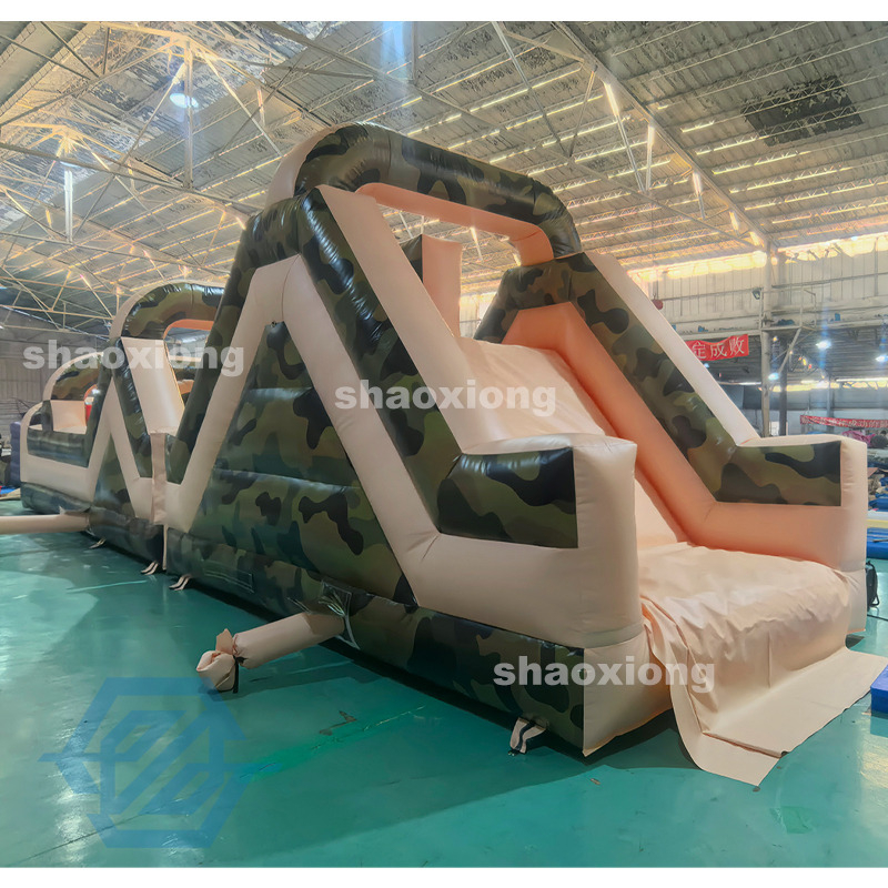 Commercial Outdoor Inflatable Camouflage Sport Games Obstacle Course