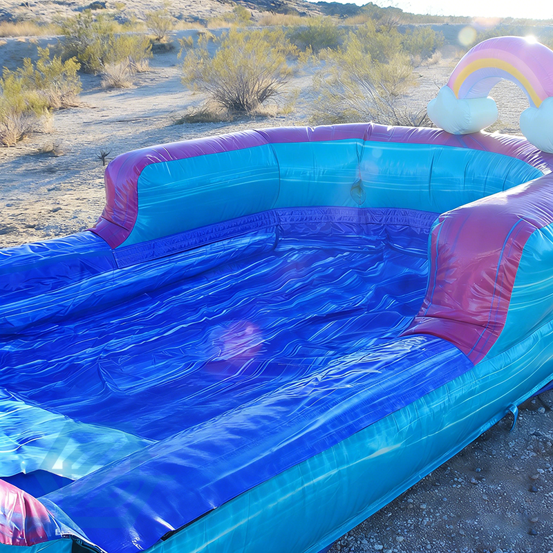  Inflatable Rainbow Large Water Slides Detachable Pool with Blower