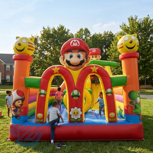 Inflatable Mario Bounce House with Slide Combo