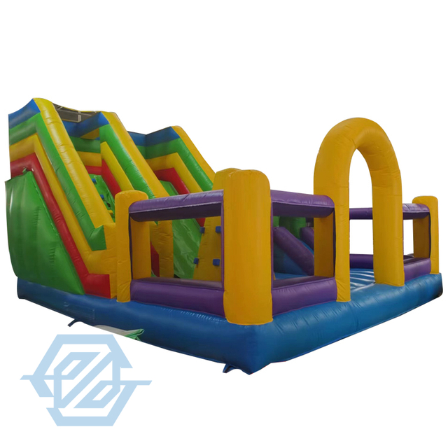 Inflatable Slide Obstacle Course with Climbing Wall Bounce House