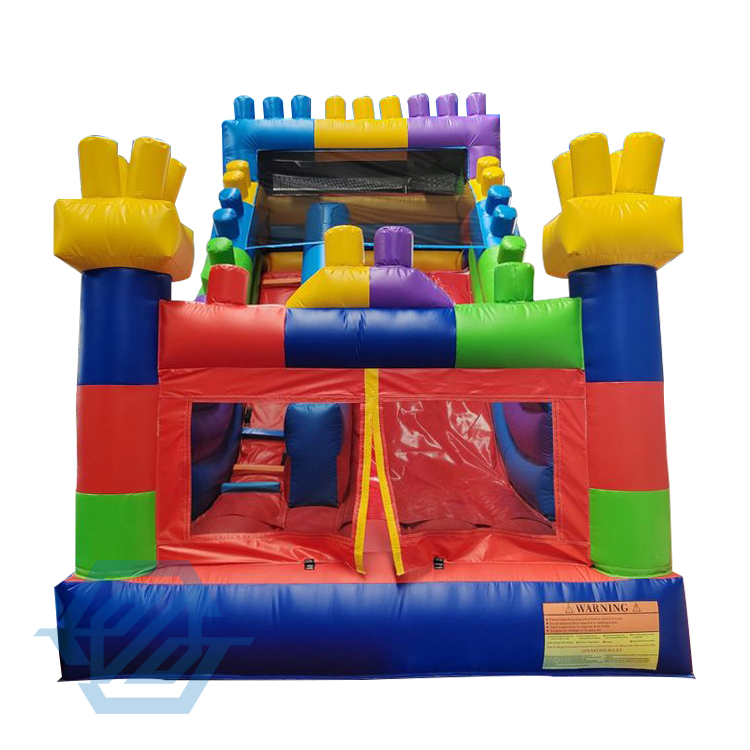 Inflatable Bouncer Building Blocks Slide with Blower for Sale