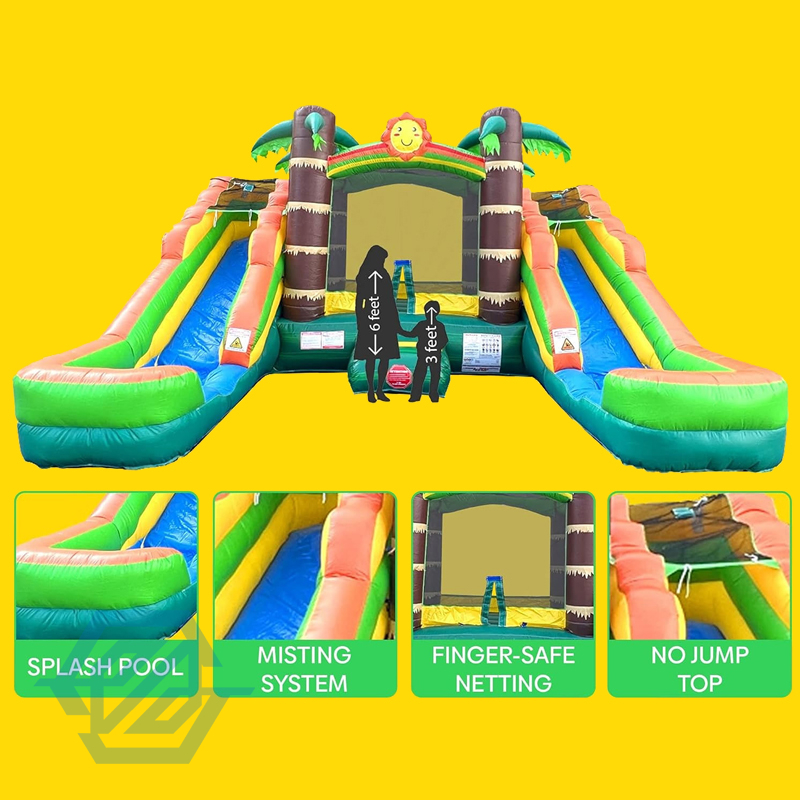 Commercial Inflatable Bouncer House Jumping Castle Double slides