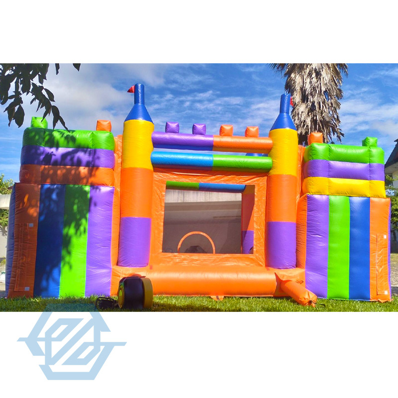 Outdoor Kids Inflatable Block Bouncy Castle Double Slides Combo