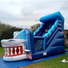 Outdoor Kids Inflatable Shark Ocean Theme Castle Slides 