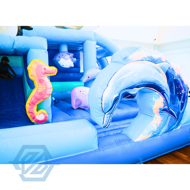 Outdoor Ocean Theme Inflatable Bounce House Slides
