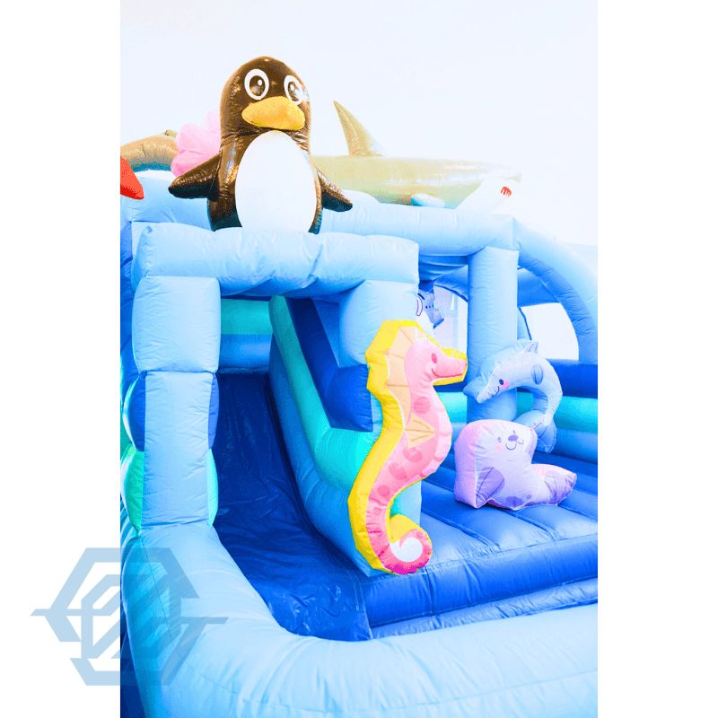 Outdoor Ocean Theme Inflatable Bounce House Slides