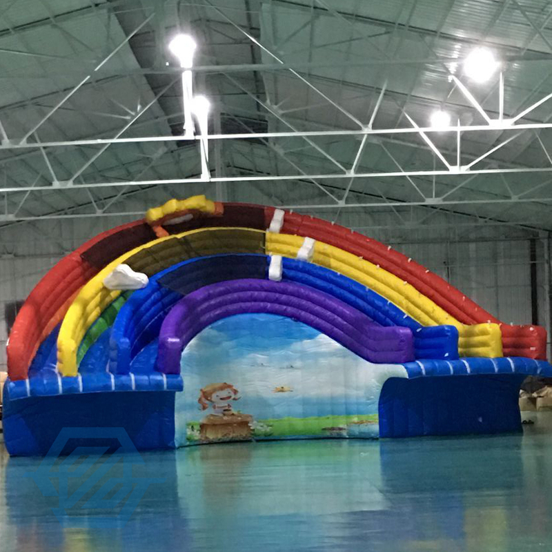 Large Rainbow Inflatable Slide Water Park Amusement Park for Commercial