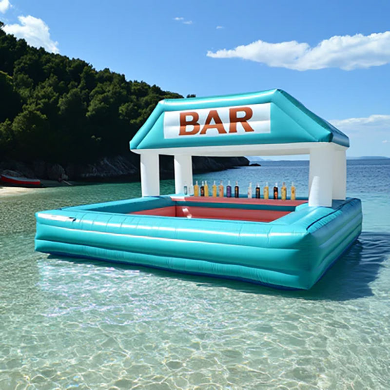 Inflatable floating pool bar