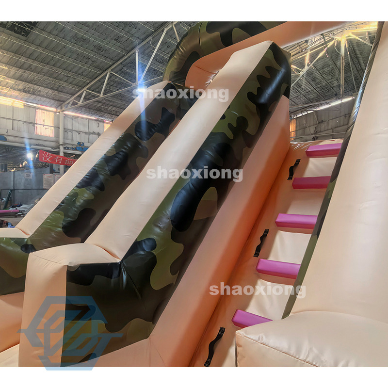 Commercial Outdoor Inflatable Camouflage Sport Games Obstacle Course