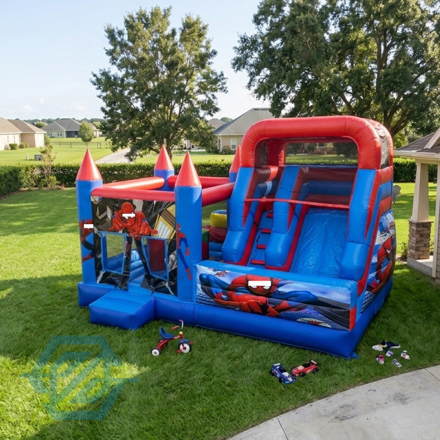 Inflatable Cartoon Theme Bounce House with Slide