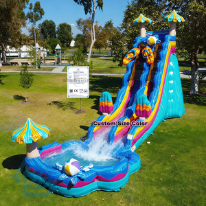  Inflatable Beach Party Large Water slides with Detachable Pool