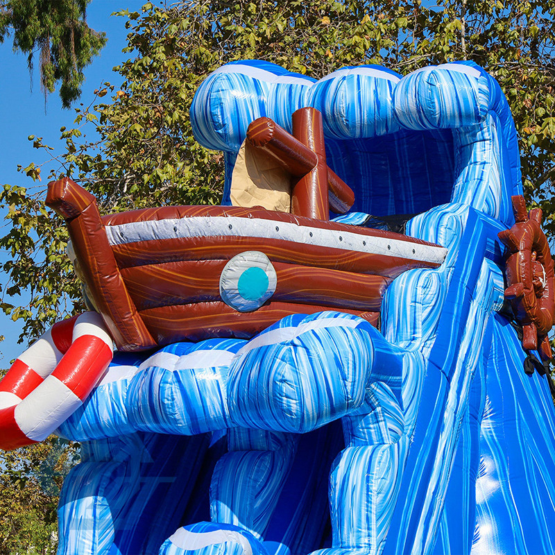  Inflatable Pirate Ship Theme Large Water Slides Detachable Pool