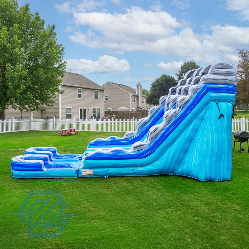  Inflatable Large Double Water Slides Detachable Pool with Blower
