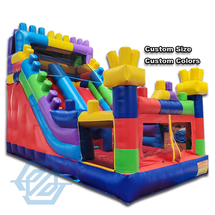 Inflatable Bouncer Building Blocks Slide with Blower for Sale